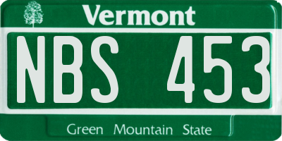 VT license plate NBS453