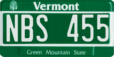 VT license plate NBS455
