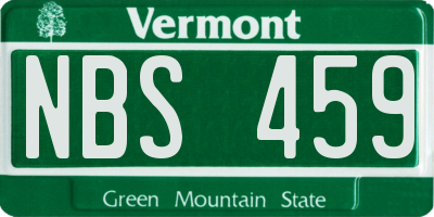 VT license plate NBS459