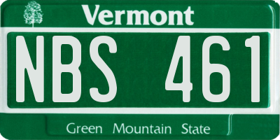 VT license plate NBS461