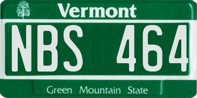 VT license plate NBS464