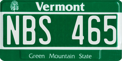 VT license plate NBS465