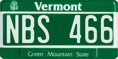 VT license plate NBS466