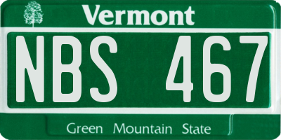 VT license plate NBS467