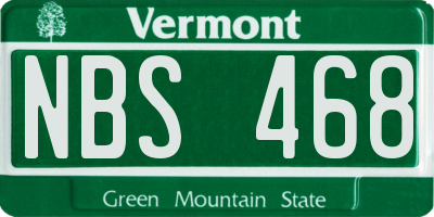 VT license plate NBS468