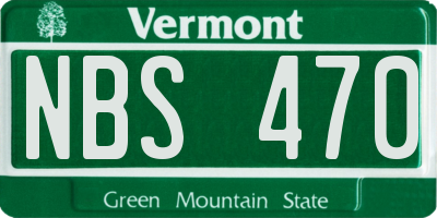 VT license plate NBS470