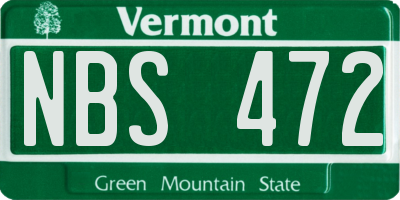 VT license plate NBS472