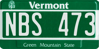 VT license plate NBS473