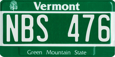 VT license plate NBS476