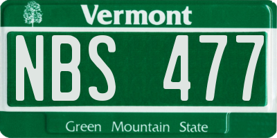 VT license plate NBS477