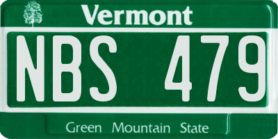 VT license plate NBS479