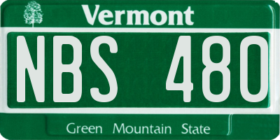 VT license plate NBS480