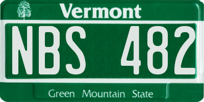VT license plate NBS482