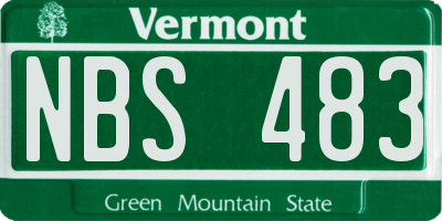 VT license plate NBS483