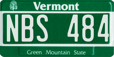 VT license plate NBS484