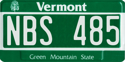 VT license plate NBS485