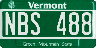 VT license plate NBS488