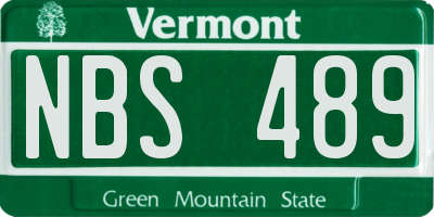 VT license plate NBS489