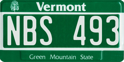 VT license plate NBS493