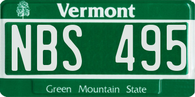 VT license plate NBS495