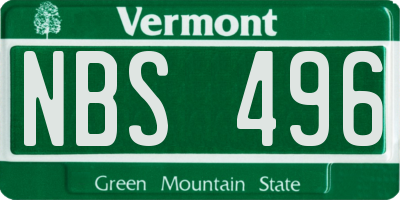VT license plate NBS496