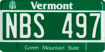 VT license plate NBS497