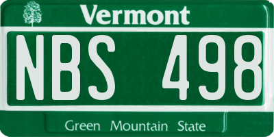 VT license plate NBS498