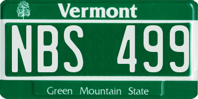 VT license plate NBS499