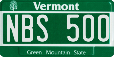 VT license plate NBS500