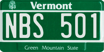 VT license plate NBS501