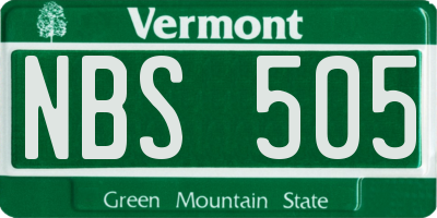 VT license plate NBS505