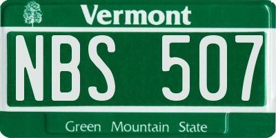 VT license plate NBS507