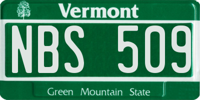 VT license plate NBS509