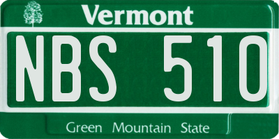 VT license plate NBS510