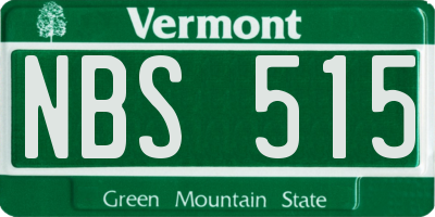 VT license plate NBS515