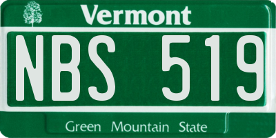 VT license plate NBS519