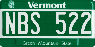 VT license plate NBS522