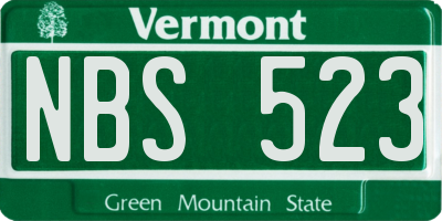 VT license plate NBS523