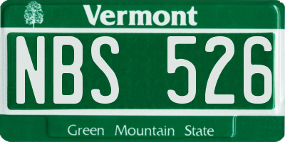VT license plate NBS526