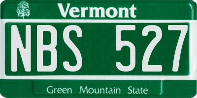 VT license plate NBS527