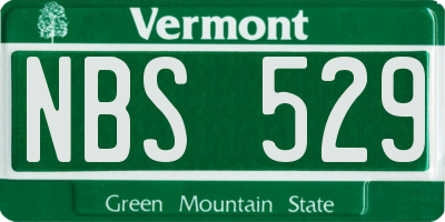 VT license plate NBS529