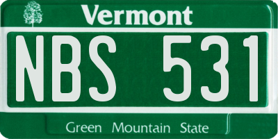 VT license plate NBS531