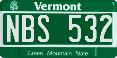 VT license plate NBS532