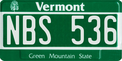 VT license plate NBS536