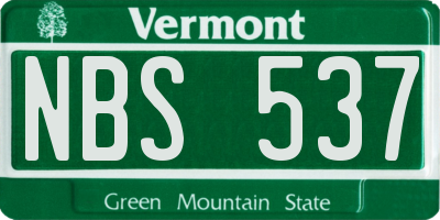 VT license plate NBS537