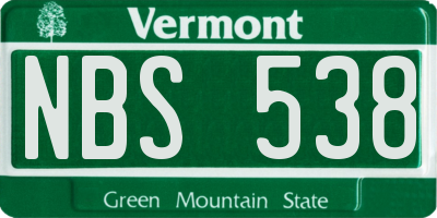 VT license plate NBS538