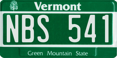 VT license plate NBS541