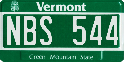 VT license plate NBS544