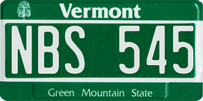 VT license plate NBS545