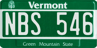 VT license plate NBS546